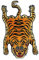 Himalayan Craft Handgetufteter tibetischer Nepali Tiger Wollteppich Yogamatte handgeknüpft Teppich Tiger Neuseeland Wollteppich 100 Knoten - handgefertigt in Nepal