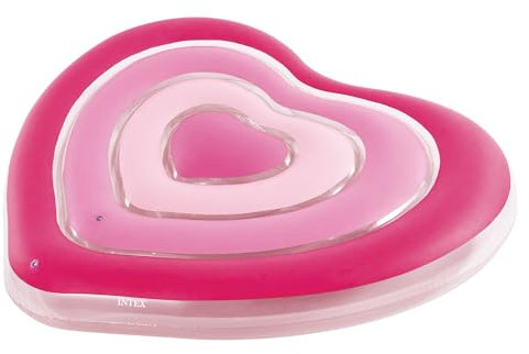 Intex 58727EU - Aufblasbare Luftmatratze Herz, Vinyl, Rosa, 155x135x25 cm
