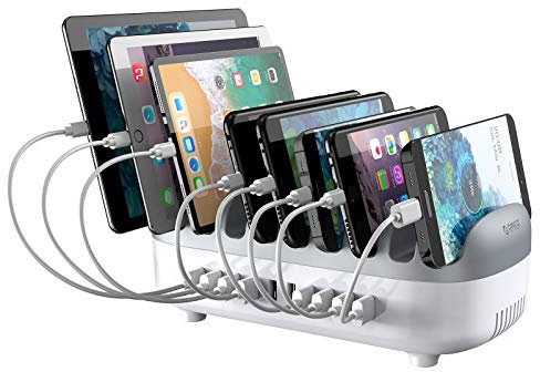 ORICO 120W Charging Station for Multiple Devices - 10 USB Smart Ports - Auto Temperature Control System - Charger Organizer Docking Station for Cell Phones, Tablets and Others (Cables not Included)