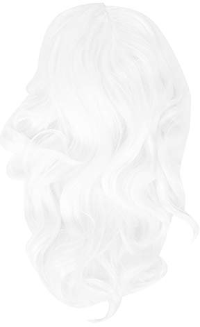Cosplay-Weihnachtsmann-Perücke, Cosplay-Weihnachtsmann-Perücke, Weihnachtsmann, Künstliches Haar, Weihnachten, Künstliche Perücken, Kunsthaar, weiß, Lange, Lockige, Gewellte