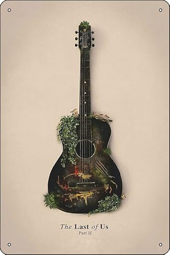 TLOU 2 Gitarren-Poster, 20,3 x 30,5 cm, lustiges Metall-Blechschild, Spielzimmer, Männerhöhle, Wanddekoration