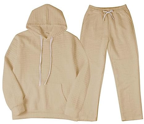 Generisch Herren Trainingsanzug Freizeit Jogginganzug 2-teilig Kapuzenpullover Sporthose Sweatshirt Jogginghose Hoodie Hose Sportanzug Y2K Männer Jogging Anzug Tracksuit für Herbst und Winter