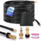 20M/65.6FT Pressure Washer Drain Pipe Cleaning Hose Cleaning Kit with 2 Adapter and Rigid Jet Nozzle, Compatible with Karcher K2, K3, K4, K5, K6, K7 and LAVOR Pressure Washer, 180 Bar
