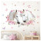 Little Deco Wandsticker Pferdekopf mit Blumen Wandtattoo personalisiert Pferde ohne Namen Mädchen Wandaufkleber Kinderzimmer Babyzimmer Rosa Wanddeko DL5025-02