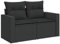 vidaXL Gartensofa mit Kissen 2-Sitzer, Sofa für Garten Terrasse, Terrassensofa mit abnehmbarem waschbarem Bezug, Gartenmöbel Terrassenmöbel, Schwarz Poly Rattan