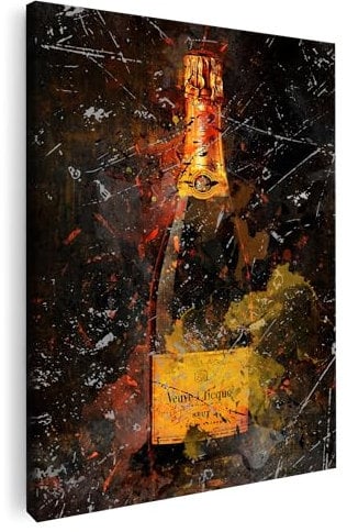 Artmazing | Champagner Bild bunt | S-Art Bilder | Champagner Bilder Modern | Coole Wandbilder Wohnzimmer | Wandbild Champagner Deko XXL | Bild Leinwand XXL | Champagner Bilder Wand