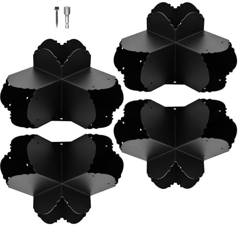 Staffa per pergola, staffa ad angolo retto per pergola a 3 vie, staffa in legno rialzata per 6 x 6 (dimensioni interne: 14 x 14 cm) Trave in legno, pergola, giardino, gazebo,...