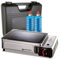 KEMPER - Plancha de gas portátil de 2300 W, placa antiadherente + 2 cartuchos de gas camping + maleta de transporte