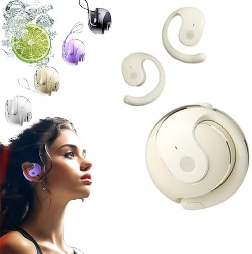 Qsnailfrr X15 Pro Wireless Bluetooth Earbuds, IPX5 Waterproof, Intelligent Noise Reduction, Comfortable Ear Hook Design, Black, Purple, Skin Color, White