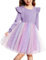 Arshiner Robe de Soirée en Velours et Tulle pour Filles - Automne Hiver - Mariage, Anniversaire - Rose avec Paillettes - 2-3 Ans