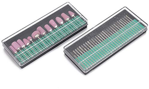 Professional Nail Drill Bits Needle Set - Manicure Pedicure Tool with Nail Polishing Burr & Cuticle Removal Bits (12+30 Pieces High-Quality Essential Kit)