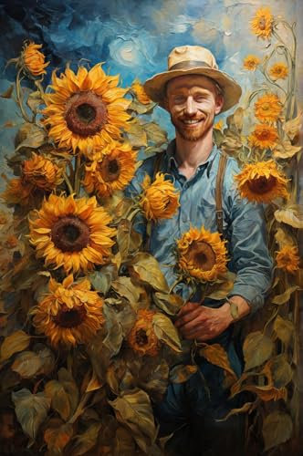 Holz Erwachsenen Kind Puzzle 1500 Stück Puzzle Van Gogh Und Sonnenblumen Unter Den Sternen Klassiker Wohnkultur Kunstwerk Kreative Spiele Sammlung Geschenke