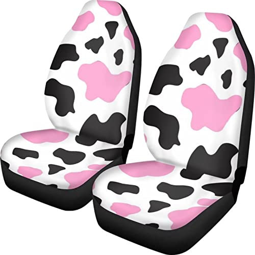 2 Stücke Sitzbezug Auto Vordersitze Pink Schwarz Auto-Zubehör Universelle Auto-Schonbezüge Klassisch Sitzbezüge Set Universal Für Autos, Lastwagen, Wagen, 52X138cm