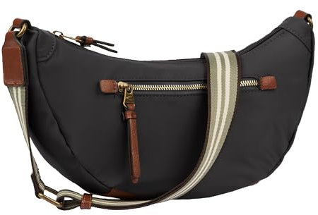 camel active Damen Schultertasche mit Gewebeband Schwarz, Womenswear-S
