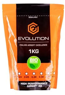 Evolution 6mm Bio Airsoft Kugeln 5000 Stück 0,20g - Softairkugeln, BBs, Munition für Waffe, Pistole, Gewehr