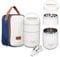 MYKOUR Boîte Repas Isotherme 680ml en Acier Inoxydable - Thermos Alimentaire 2 Compartiments pour Repas Chaud 12h/Froid 24h - Boîte Thermos pour Repas Chaud avec Sac, Couverts et Poche de Rangement