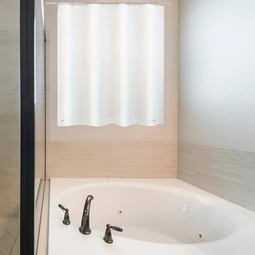 Arayarser Tenda da doccia in plastica impermeabile, 101 x 91 cm, per finestra del bagno, doccia interna, in vinile resistente, 40 x 36 cm, bianca