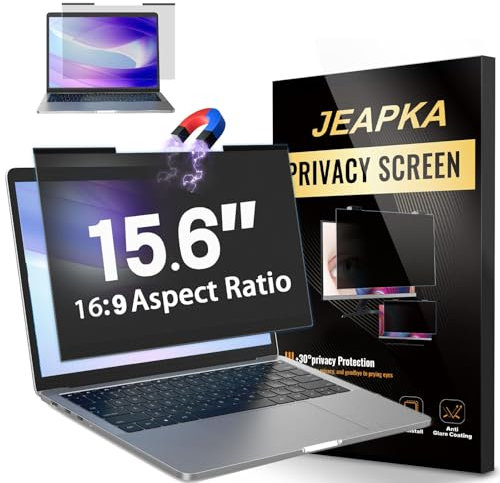 JEAPKA Magnetic Computer Privacy Screen 15.6 Inch, Monitor Privacy Screen & Anti-Glare Protector