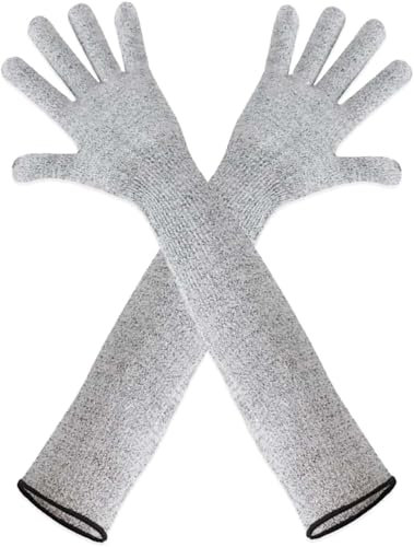 cuhostki Lange Gartenhandschuhe für Damen Lange Rindsleder Arbeitshandschuhe für Garten und Haushaltsaufgaben Werkzeug Kunstleder Gauntlet Wasserabweisend Rosenhandschuhe Lebensmittelechte Qualität