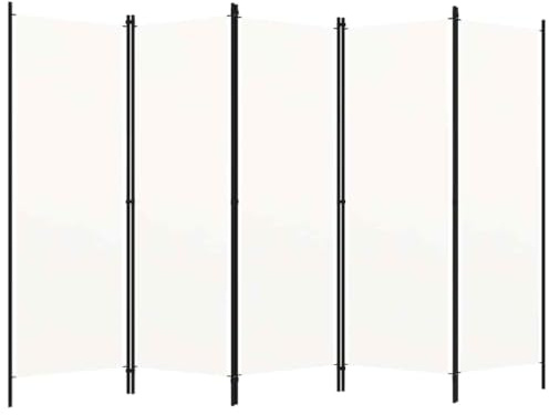 Myheimly 5-TLG. Raumteiler Klappbar Freistehend Trennwand Paravent Umkleide Sichtschutz Spanische Wand Raumtrenner Weiß 250x180 cm