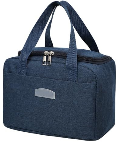 Cretvestsar Food Insulation Bag, Portable Insulated Lunch Bag, Hot Cold Meal Bags for Daily Commute School Lunches Workday Meals Outdoor Adventures Road Trips Picnic (Navy Blue)