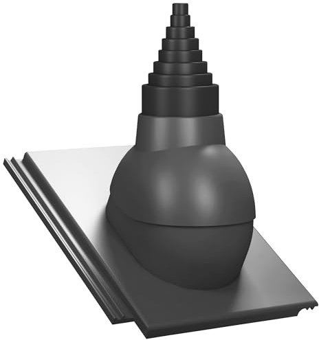 Dachdurchführung für Gerätemasten Ø19–90 mm – Braas - Teviva für TV-Antenne, Satellit, Blitzschutz, Kommunikation, Dachdurchgang mit EPDM-Dichtung (RAL 7024 - Graphit)