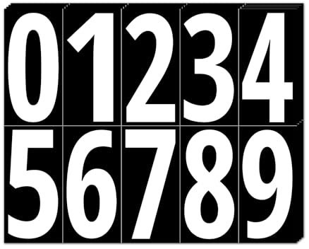 200 Pièces, 100mm - Chiffres Adhesifs, Numero Autocollant Exterieur Vinyle Imperméable - Sticker Chiffres Blancs