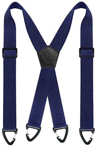 Fevaeno Hosenträger Herren Breit 4cm Anti-Rutsch-Schnalle Einstellbar und Elastische Einheitsgröße Hosenträger für Herren und Damen XNachtblau