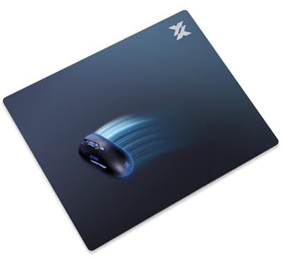 IPASON Tempered Glass Gaming Mouse Pad Ultra-Smooth Micro-Etched Surface Improved Precision & Speed Impact&Scratch Resistant Anti-Slip High-Density Silicone Rubber Base 19.6X15.7″ Large Mouse Mat
