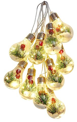 DOITOOL -lichterkette Für Weihnachten 10 Glühbirnen Kreatives Aussehen 4 Meter Einfach Zu Installierendes Dekoratives Licht