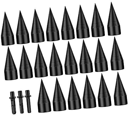 BESPORTBLE 1 Satz Holzspaltbohrer Brennholzspalter Bohrer im Freien Gestell Loch holzspalt bohrer holzbohrer bohrständer Brennholz Anzündholz Splitter Schraube Holzbearbeitungsset Stahl Black