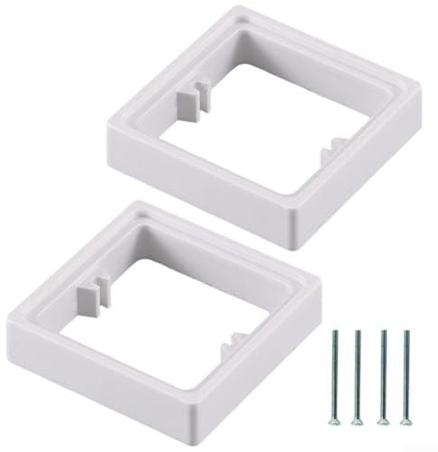 Cloudpower 2 Pack Single Socket Spacers, 1 Gang Square Spacer 20mm Light Switch Spacer Single Gang Plate Spacer Socket Surrounds with Screws for Back Pattress Box Height Increase(White)
