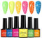 Jlobnyiun Crackle Nagellack, 6 Stück, fluoreszierend, widerstandsfähig, Pflege gegen Schuppen für Reisen, Zuhause, Salon und den täglichen Gebrauch