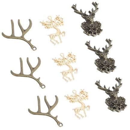 HORIALENCE 9stücke Teiliges Deer Pendant Mit Hirschkopf Geweih-anhängern Vintage Diy Schmuckzubehör Für Halsketten Armbänder Und Kreative Bastelarbeiten Vielseitig Einsetzbar