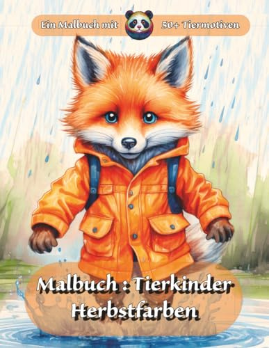 Malbuch Tierkinder: Herbstfarben
