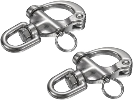 PATIKIL Grillete de liberación rápida de acero inoxidable fijo para barco, conector de vela para camping, barcos náuticos