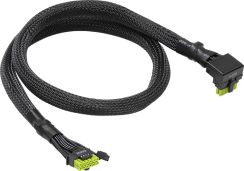 ASRock 12 V-2 x 6, 600 W Stromkabel, ATX 3.1 und PCIe 5.1, L-förmiger GPU-Stecker, 16 AWG HCS-Terminals, für 750 W + ASRock Taichi/Phantom Gaming-Netzteile