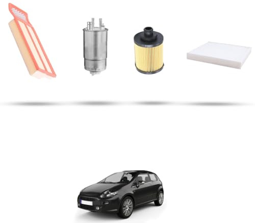 Kit tagliando 4 filtri compatibile con Fiat Punto EVO 1.3 D Multijet 55kw dal 2009 al 2012