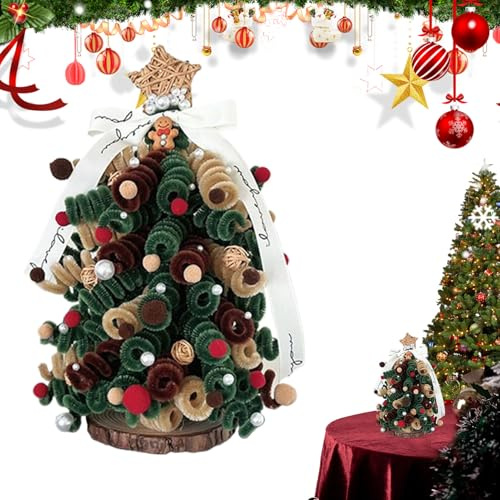 Tisch-Weihnachtsdekoration, handgefertigte Dekoration mit starker Schnurschlaufe, Kinder-Weihnachtsbasteln, für Familien, Freunde, Feiertage, Geburtstag, Fensterbank, Wohnzimmer, Couch