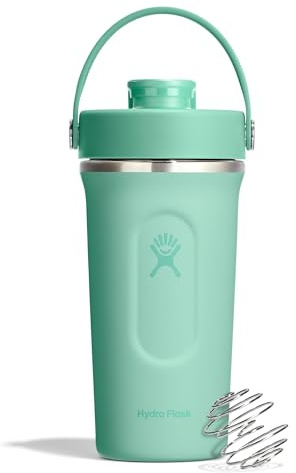 Hydro Flask - Insulated Stainless Steel Shaker Bottle 710 ml (24 oz) - Beccuccio a Chiusura Ermetica Flip Chug – Per Frullati Proteici e Integratori – Sfera Frusta – Freddo per 24 Ore - Mermaid Green