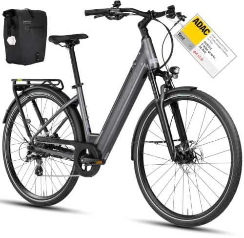 DERUIZ E-Bike Damen 28 Zoll Elektrofahrrad 250W55Nm 48V/13,4Ah | bis 161 km, Citybike Torque-Sensor, Hydraulische Bremsen,Shimano 8 Gäng , Trekking Ebike Cityrad für Herren, StVZO, 25km/h
