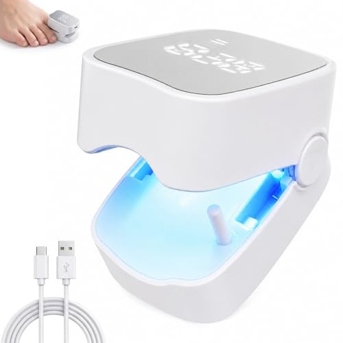 Xforevery Appareil de Soin des Ongles avec Écran LCD | Lumière Bleue 470nm et Infrarouge 930nm, Appareil Portable Rechargeable pour Ongles des Mains et des Pieds, Soin à Domicile