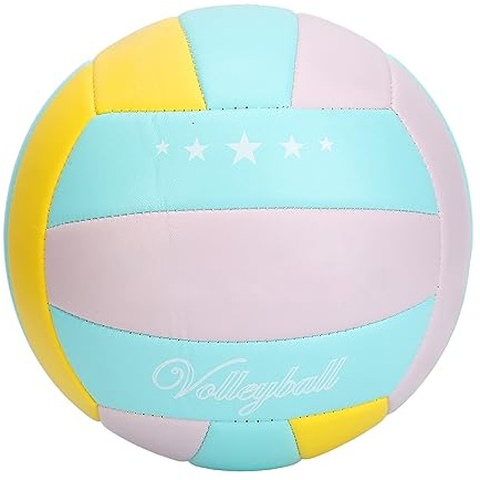 Omquot träningsvolleyboll i storlek 5, inomhusvolleyboll, väl synlig, mjuk mångsidig PVC, stötsäker, för elever på gymmet
