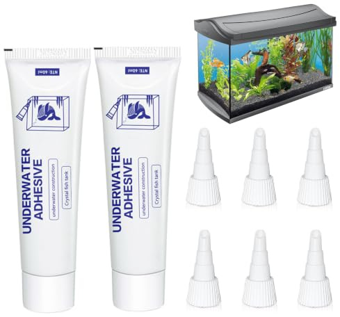 Aquarium Kleber,Aquarium Silikon Transparent 60g,Aquariums Kleber Unterwasser,Underwater Bonding Sealant,Hochelastischer Silikon für Aquarien,für Teich,Aquariums und Terrarien (2pc)