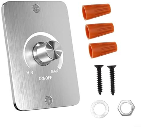 Glewi 12V LED Dimmer Switch 3-Wire Rotary Knob 0-100% Flicker-Free for Motorhome Boat RV Lighting Silver