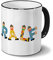 printplanet Tasse mit Namen Ralf - Motiv Holzbuchstaben - Namenstasse, Kaffeebecher, Mug, Becher, Kaffeetasse - Farbe Schwarz