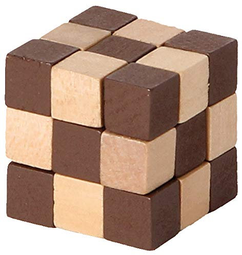 Bartl 111078 Schlangenwürfel Knobelspiel mini 3 x 3 x 3 braun-Natur