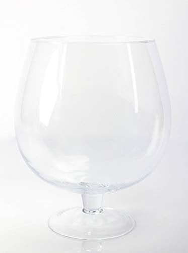 INNA-Glas Vase Boule sur Pied - Grand Verre à Brandy Liam, Transparent, 38cm, Ø 29cm