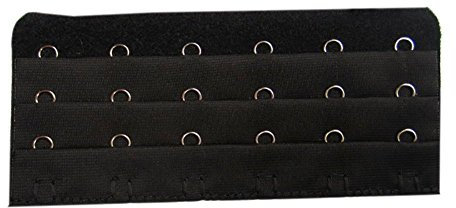 Lalagouk Women’s Bra Extender 3 Rows 6 Hook Bra Extender Strap,3 pack (black)