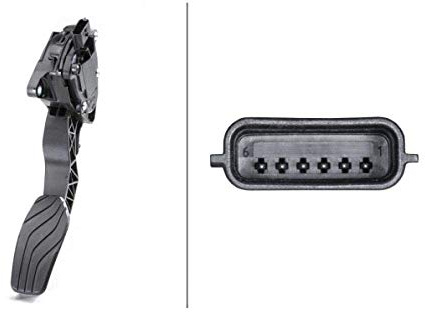 HELLA 6PV 009 978-761 Sensor, accelerator pedal position - for left-hand drive vehicles - 6-pin connector - Automatic Transmission